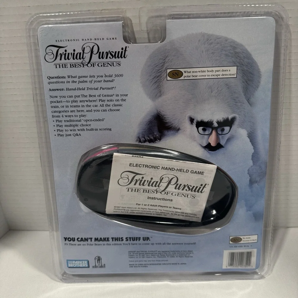 Vintage 1997 Trivial Pursuit Handheld Game Best of Genus NEW Sealed Parker Bros